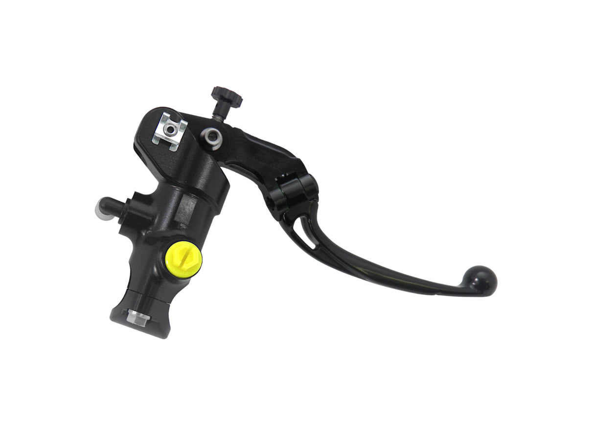 Pompa Frizione Radiale Accossato PRS 16x15-16-17 Con Corpo Pompa Anodizzato Nero E Leva Snodata Colorata (Pomello+Leva)