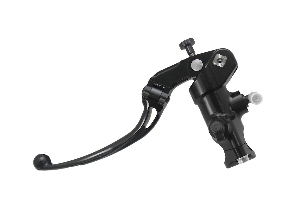 Pompa Frizione Radiale Accossato PRS 16x15-16-17 Con Corpo Pompa Anodizzato Nero E Leva Snodata Colorata (Pomello+Leva)