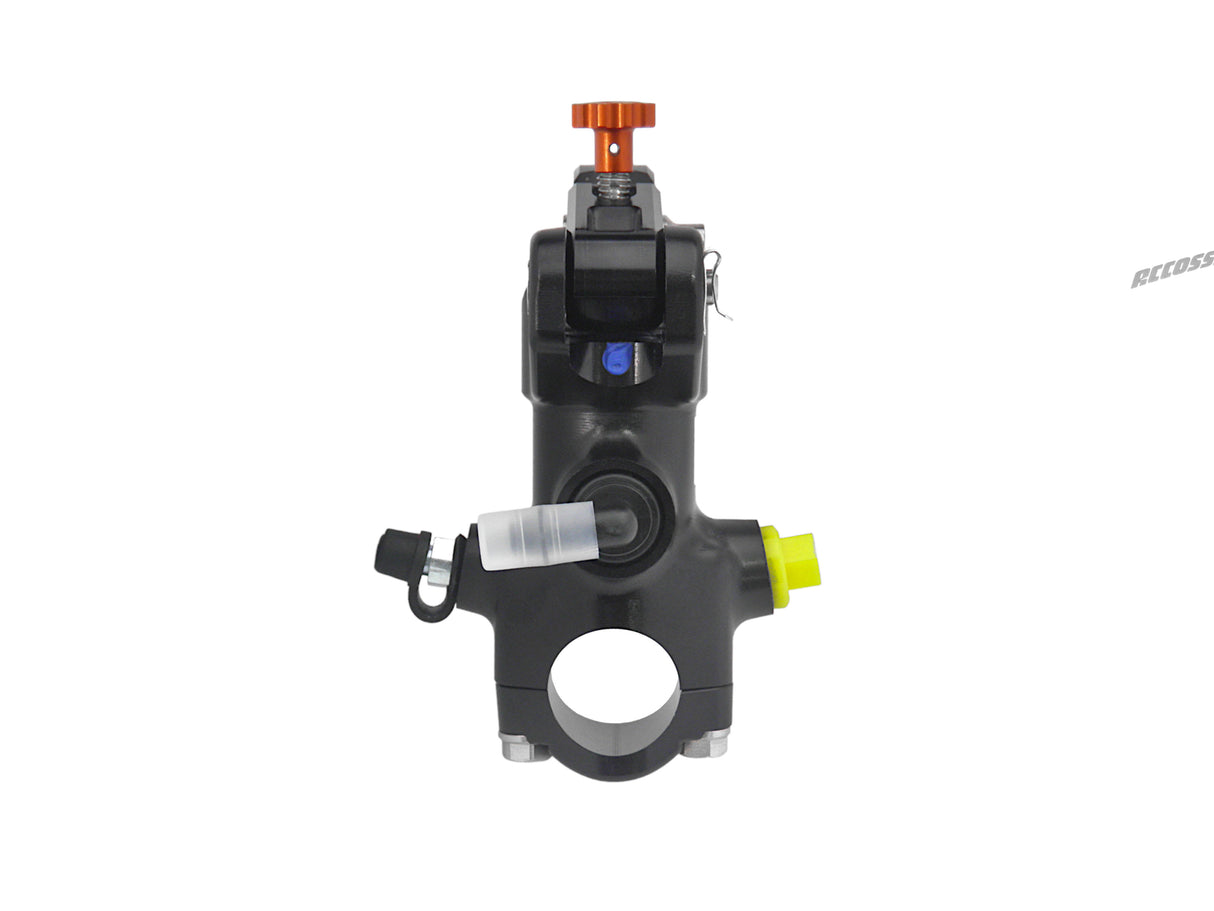 Pompa Frizione Radiale Accossato PRS 16x15-16-17 Con Corpo Pompa Anodizzato Nero E Leva Snodata Colorata (Pomello+Leva)