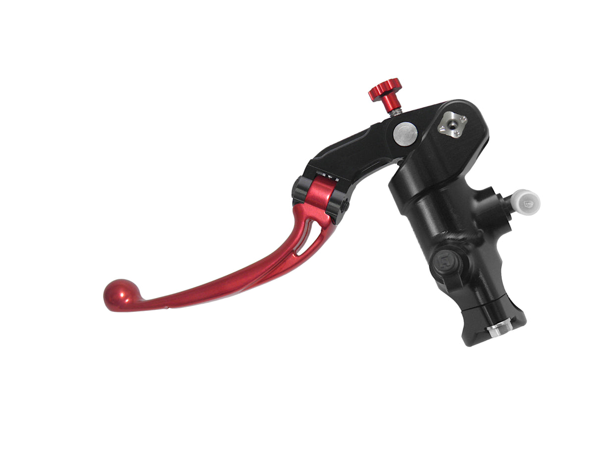 Pompa Frizione Radiale Accossato PRS 16x15-16-17 Con Corpo Pompa Anodizzato Nero E Leva Snodata Colorata (Pomello+Leva)