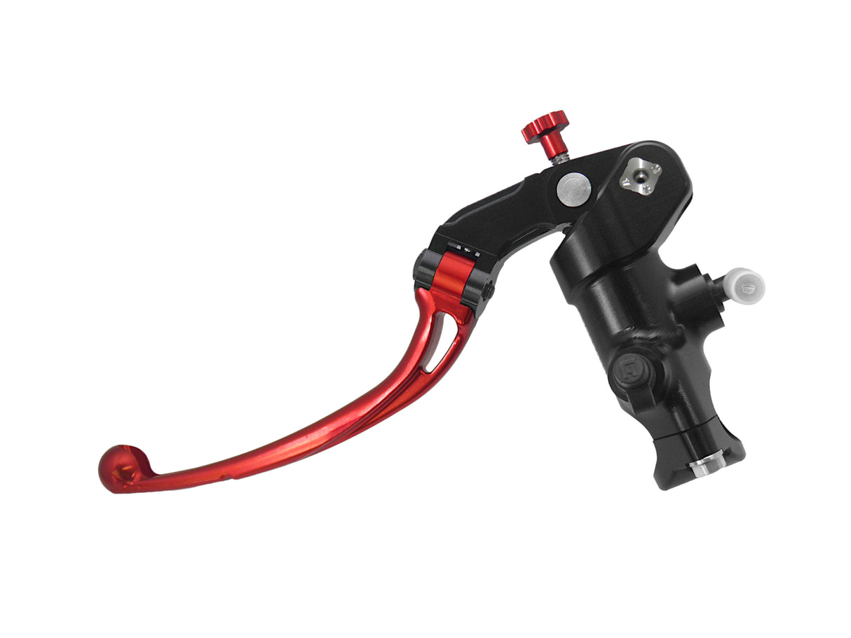 Pompa Frizione Radiale Accossato PRS 16x15-16-17 Con Corpo Pompa Anodizzato Nero E Leva Snodata Colorata (Pomello+Leva)