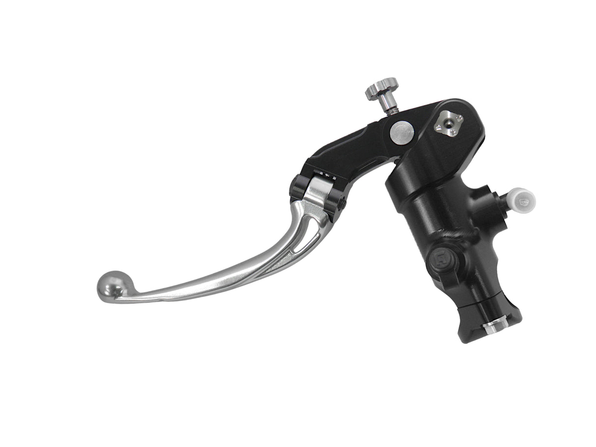 Pompa Frizione Radiale Accossato PRS 16x15-16-17 Con Corpo Pompa Anodizzato Nero E Leva Snodata Colorata (Pomello+Leva)