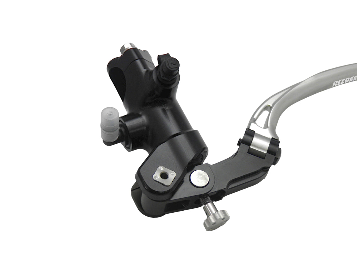 Pompa Frizione Radiale Accossato PRS 16x15-16-17 Con Corpo Pompa Anodizzato Nero E Leva Snodata Colorata (Pomello+Leva)