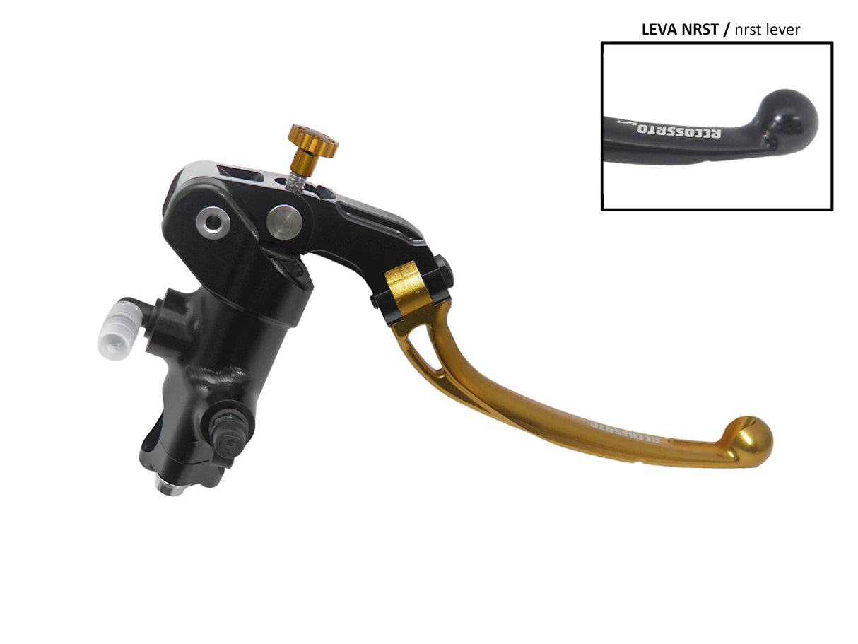 Pompa Freno Radiale Accossato 16x18 Con Corpo Pompa Anodizzato Nero E Leva Snodata Colorata (Pomello+Leva)