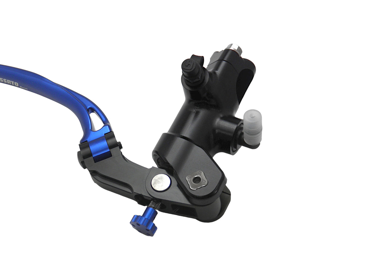 Pompa Freno Radiale Accossato PRS 16x17-18-19 Con Corpo Pompa Anodizzato Nero E Leva Snodata Colorata (Pomello+Leva)