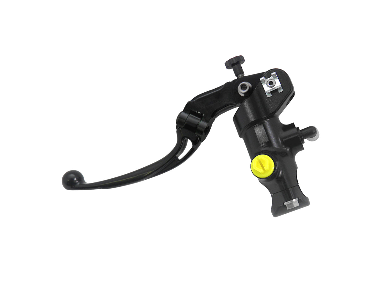 Pompa Freno Radiale Accossato PRS 16x17-18-19 Con Corpo Pompa Anodizzato Nero E Leva Snodata Colorata (Pomello+Leva)