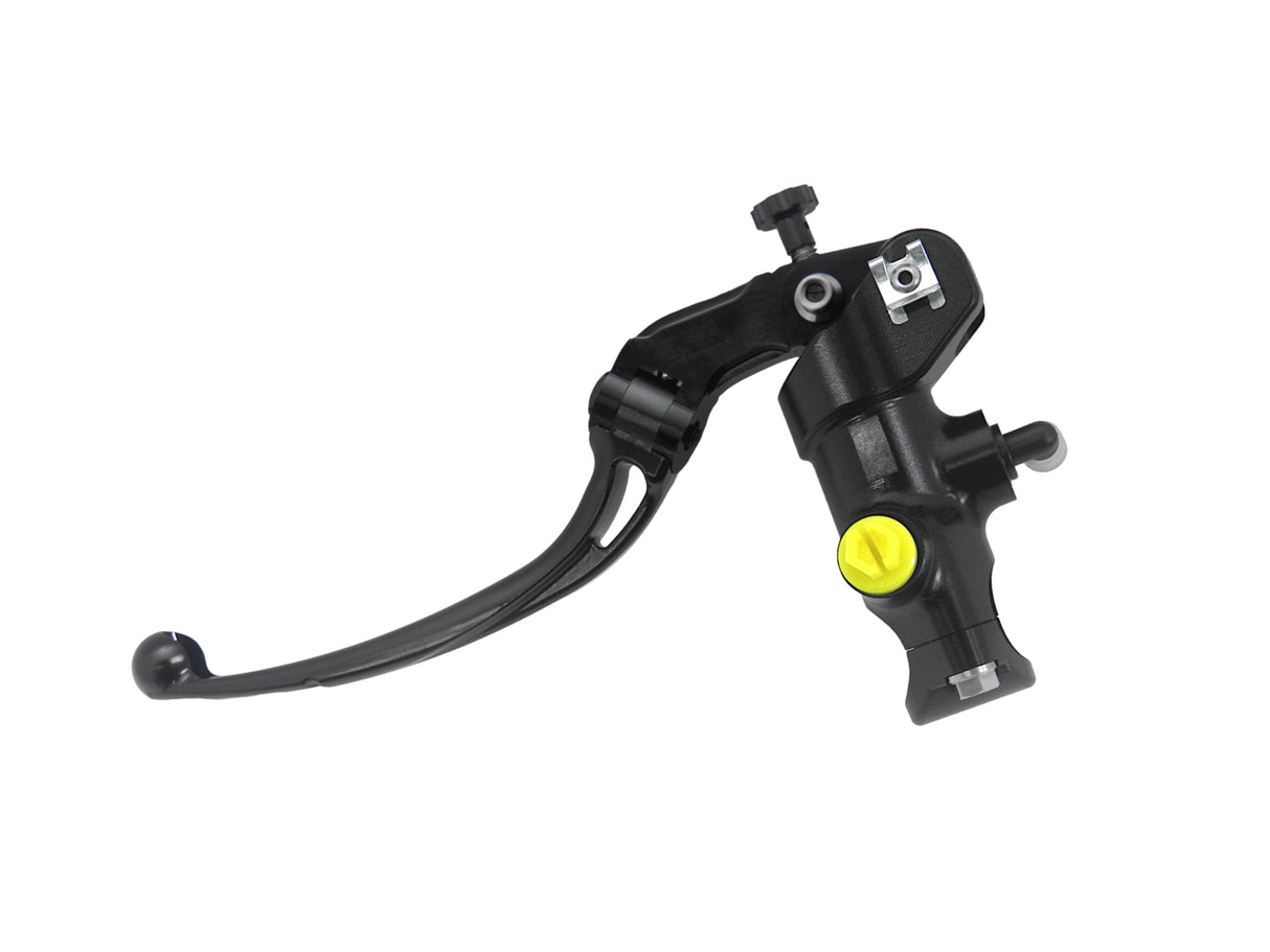 Pompa Freno Radiale Accossato PRS 16x17-18-19 Con Corpo Pompa Anodizzato Nero E Leva Snodata Colorata (Pomello+Leva)