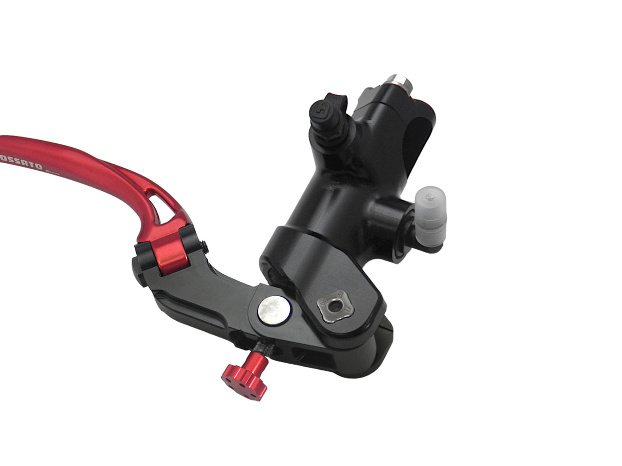 Pompa Freno Radiale Accossato PRS 16x17-18-19 Con Corpo Pompa Anodizzato Nero E Leva Snodata Colorata (Pomello+Leva)