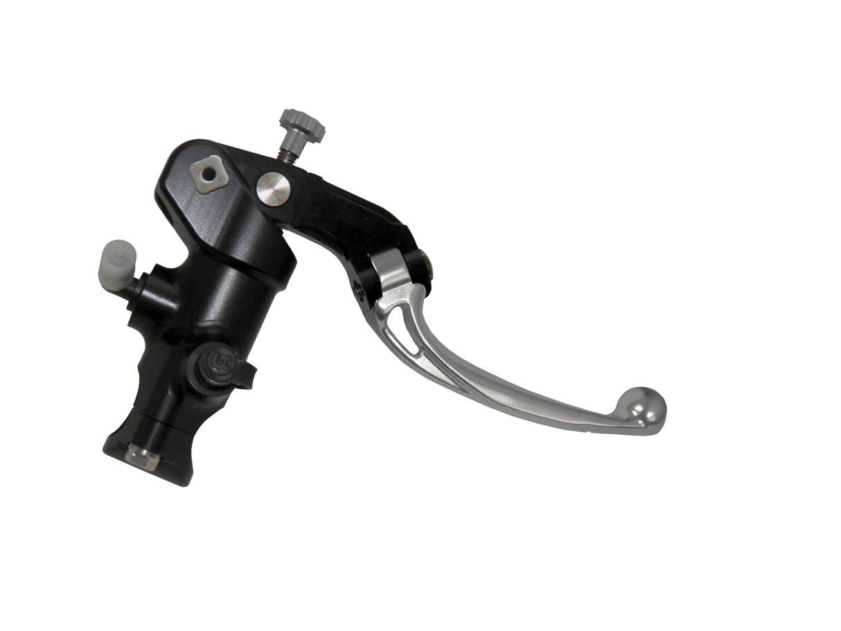 Pompa Freno Radiale Accossato PRS 16x17-18-19 Con Corpo Pompa Anodizzato Nero E Leva Snodata Colorata (Pomello+Leva)