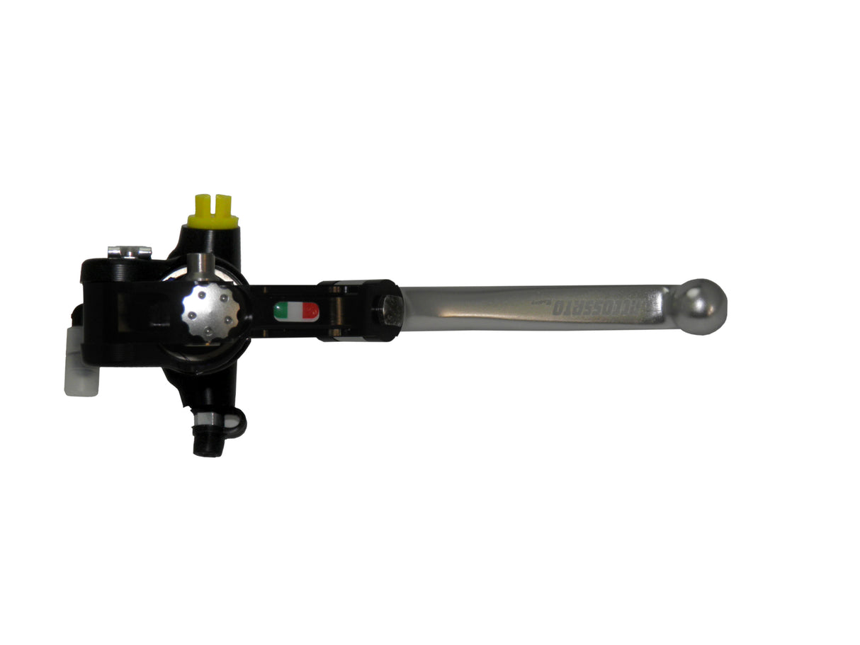 Pompa Freno Radiale Accossato PRS 16x17-18-19 Con Corpo Pompa Anodizzato Nero E Leva Snodata Colorata (Pomello+Leva)