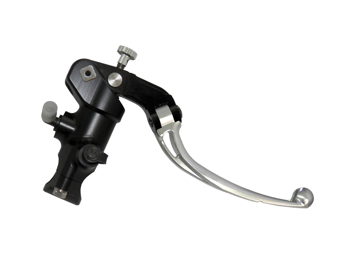 Pompa Freno Radiale Accossato PRS 16x17-18-19 Con Corpo Pompa Anodizzato Nero E Leva Snodata Colorata (Pomello+Leva)