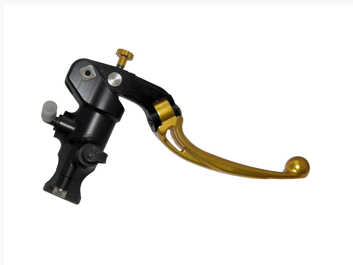 Pompa Freno Radiale Accossato PRS 16x17-18-19 Con Corpo Pompa Anodizzato Nero E Leva Snodata Colorata (Pomello+Leva)