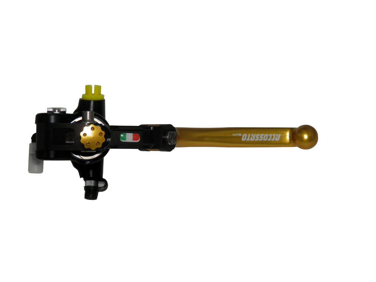 Pompa Freno Radiale Accossato PRS 16x17-18-19 Con Corpo Pompa Anodizzato Nero E Leva Snodata Colorata (Pomello+Leva)