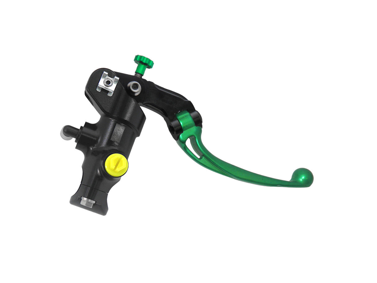 Pompa Frizione Radiale Accossato 16x18 Con Corpo Pompa Anodizzato Nero E Leva Snodata Colorata (Pomello+Leva)