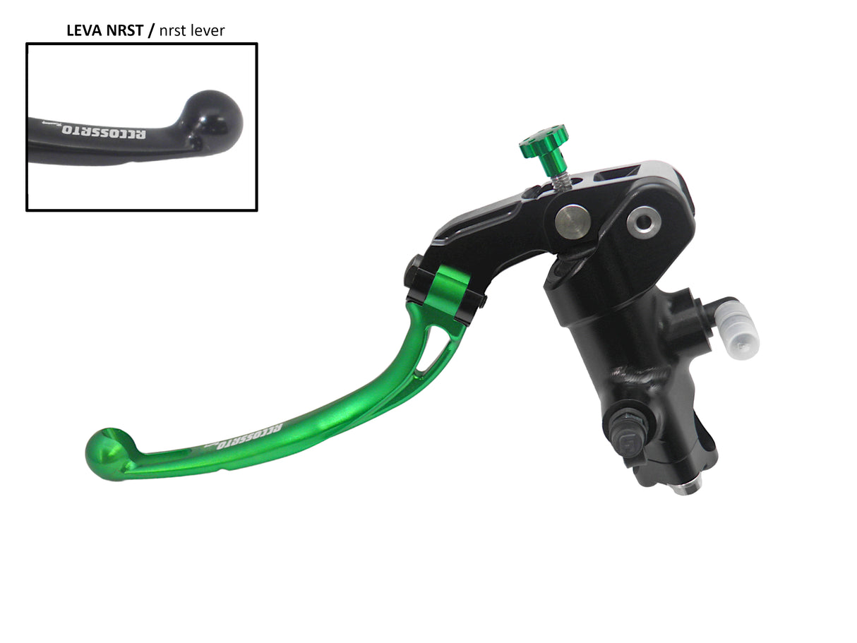 Pompa Frizione Radiale Accossato 16x18 Con Corpo Pompa Anodizzato Nero E Leva Snodata Colorata (Pomello+Leva)