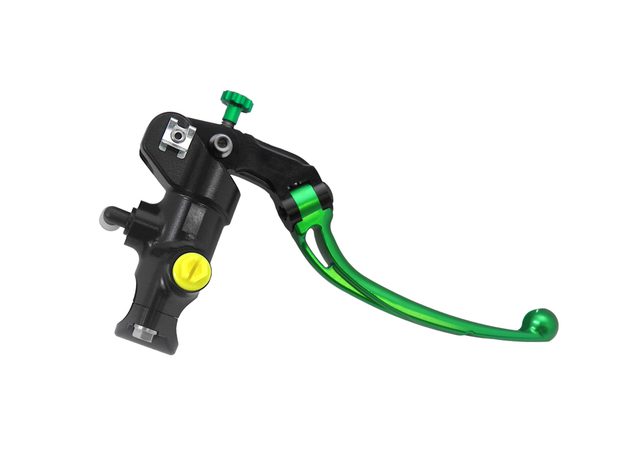 Pompa Frizione Radiale Accossato 16x18 Con Corpo Pompa Anodizzato Nero E Leva Snodata Colorata (Pomello+Leva)