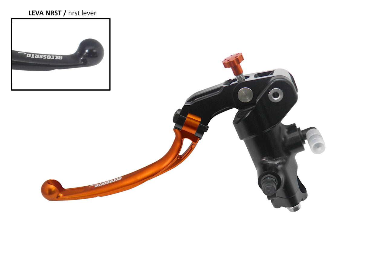 Pompa Frizione Radiale Accossato 16x18 Con Corpo Pompa Anodizzato Nero E Leva Snodata Colorata (Pomello+Leva)