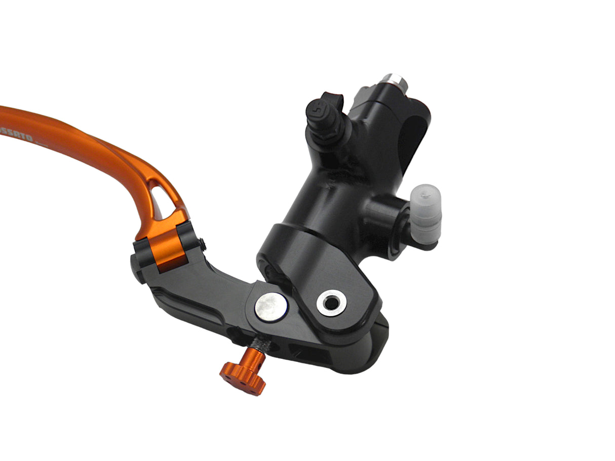 Pompa Freno Radiale Accossato 16x16 Con Corpo Pompa Anodizzato Nero E Leva Snodata Colorata (Pomello+Leva)