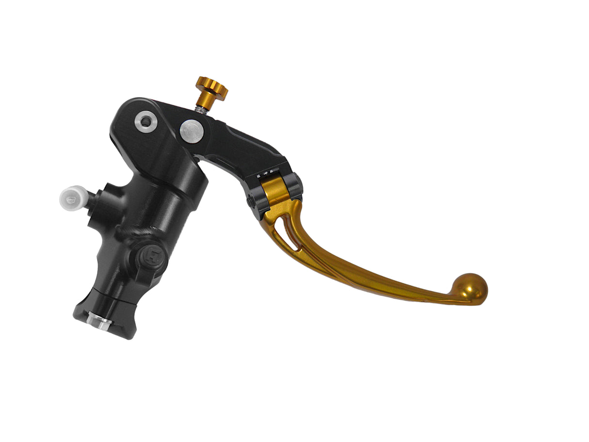 Pompa Freno Radiale Accossato 19x20 Con Corpo Pompa Anodizzato Nero E Leva Snodata Colorata (Pomello+Leva)