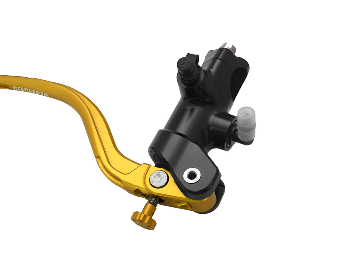Pompa Freno Radiale Accossato 19x19 Con Corpo Pompa Anodizzato Nero E Leva Fissa Colorata (Pomello+Leva)