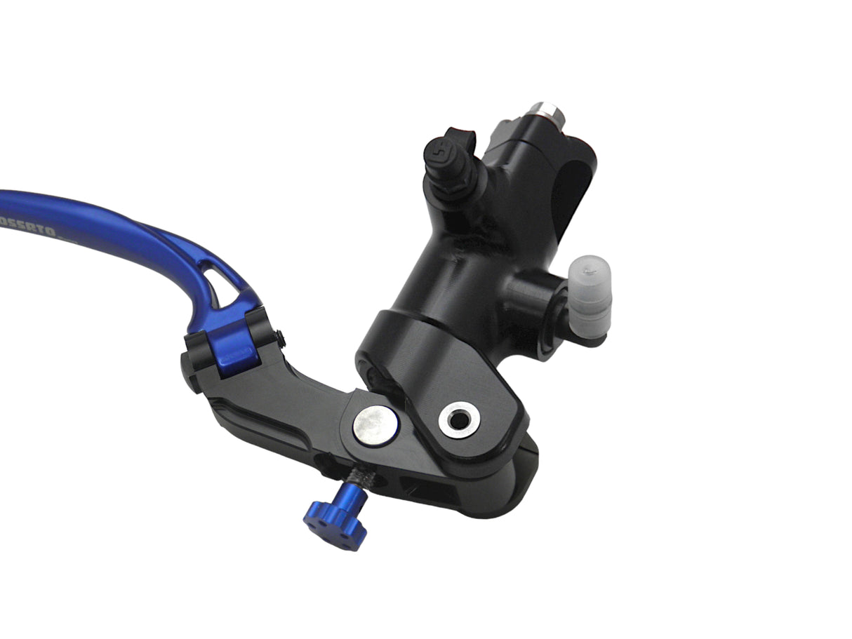 Pompa Freno Radiale Accossato 19x19 Con Corpo Pompa Anodizzato Nero E Leva Snodata Colorata (Pomello+Leva)