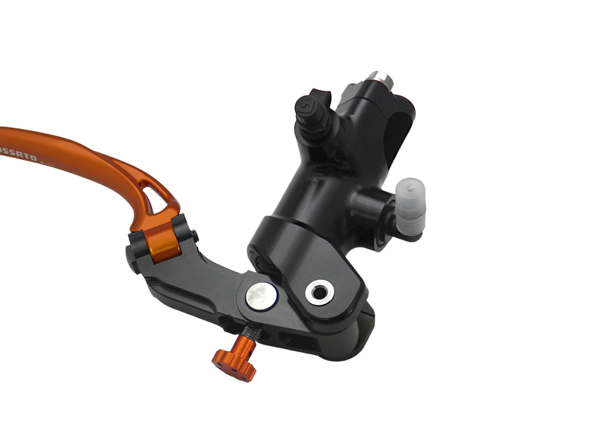 Pompa Freno Radiale Accossato 19x19 Con Corpo Pompa Anodizzato Nero E Leva Snodata Colorata (Pomello+Leva)
