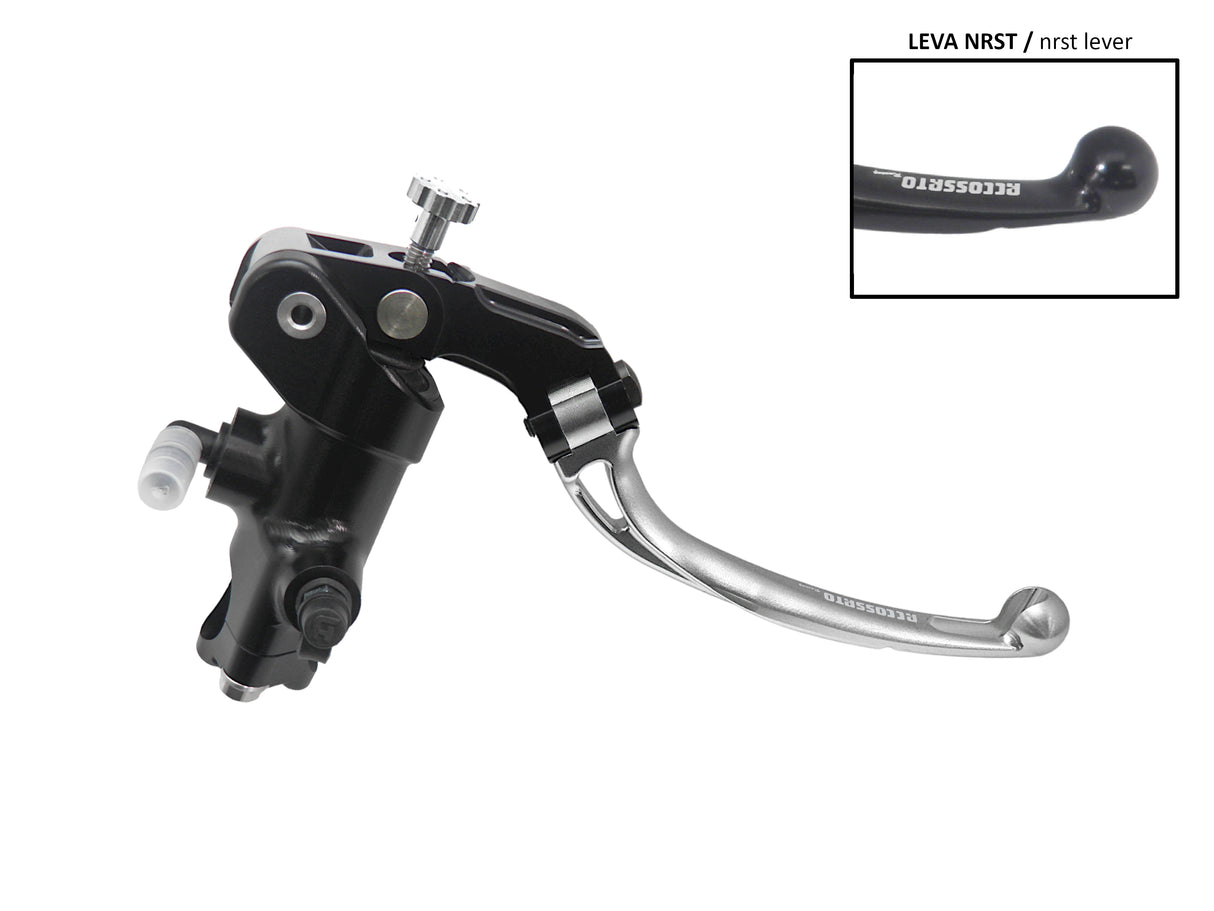 Pompa Freno Radiale Accossato 19x19 Con Corpo Pompa Anodizzato Nero E Leva Snodata Colorata (Pomello+Leva)