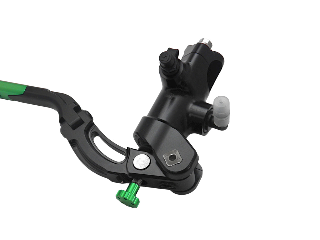 Pompa Freno Radiale Accossato PRS 19x17-18-19 Con Corpo Pompa Anodizzato Nero E Leva Revolution Colorata (Pomello+Inserto)