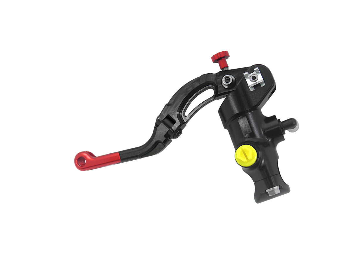 Pompa Freno Radiale Accossato PRS 19x17-18-19 Con Corpo Pompa Anodizzato Nero E Leva Revolution Colorata (Pomello+Inserto)