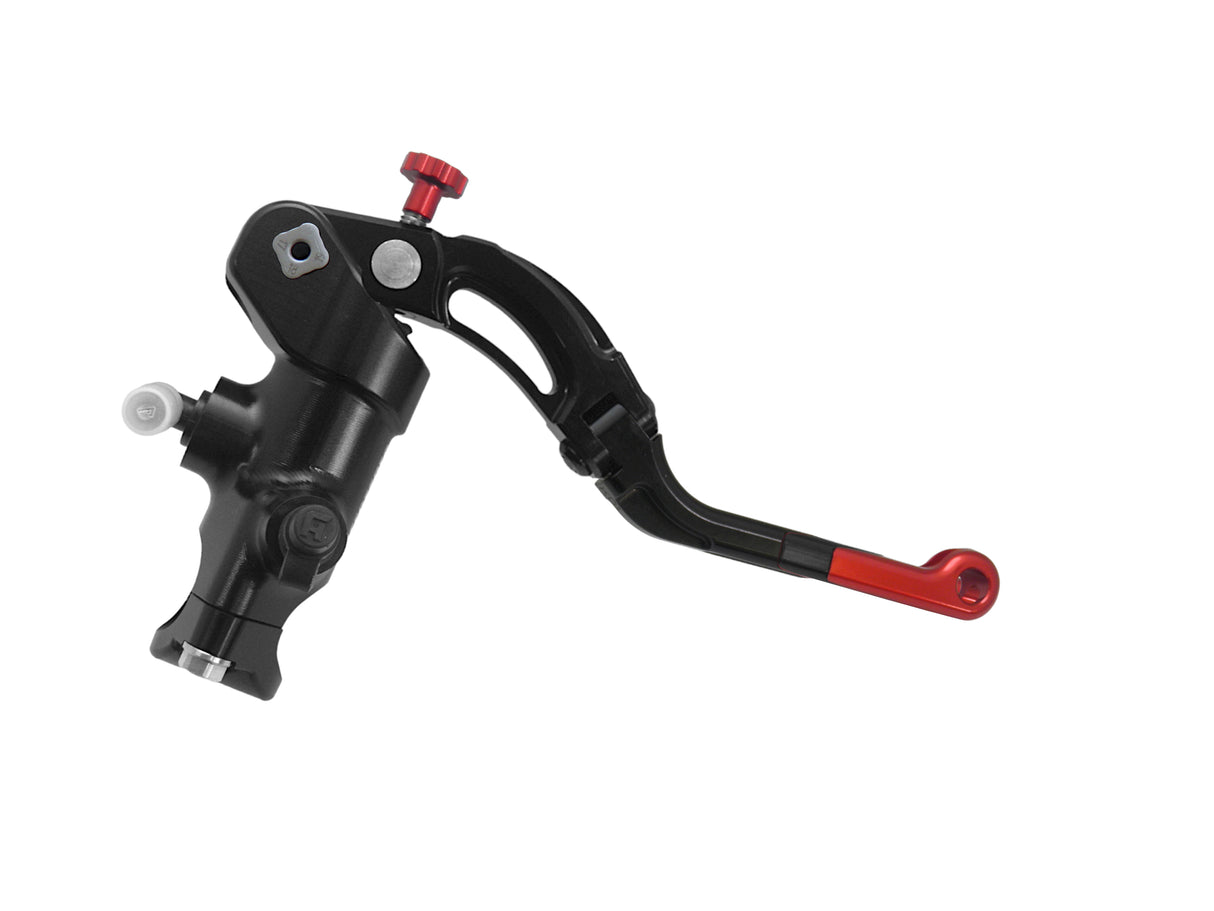 Pompa Freno Radiale Accossato PRS 19x17-18-19 Con Corpo Pompa Anodizzato Nero E Leva Revolution Colorata (Pomello+Inserto)