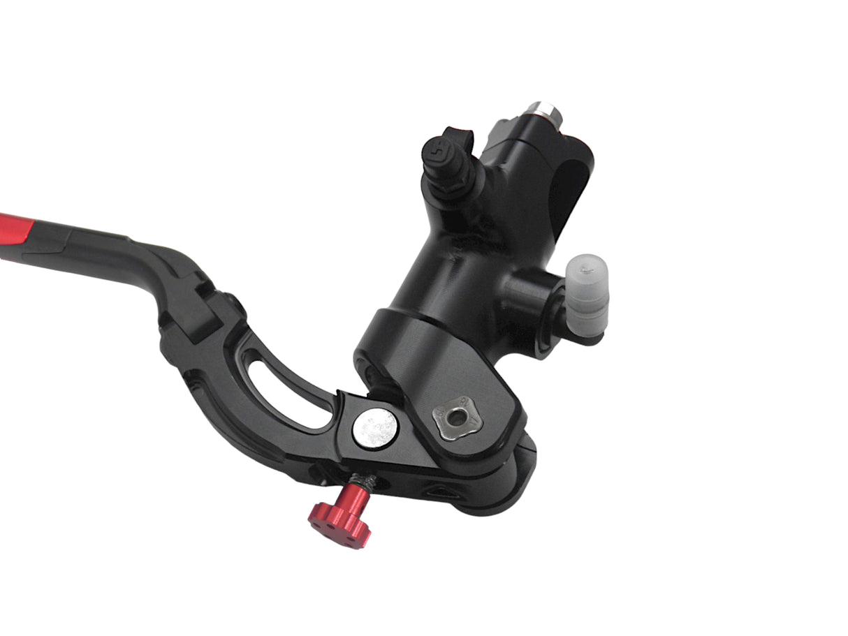 Pompa Freno Radiale Accossato PRS 19x17-18-19 Con Corpo Pompa Anodizzato Nero E Leva Revolution Colorata (Pomello+Inserto)