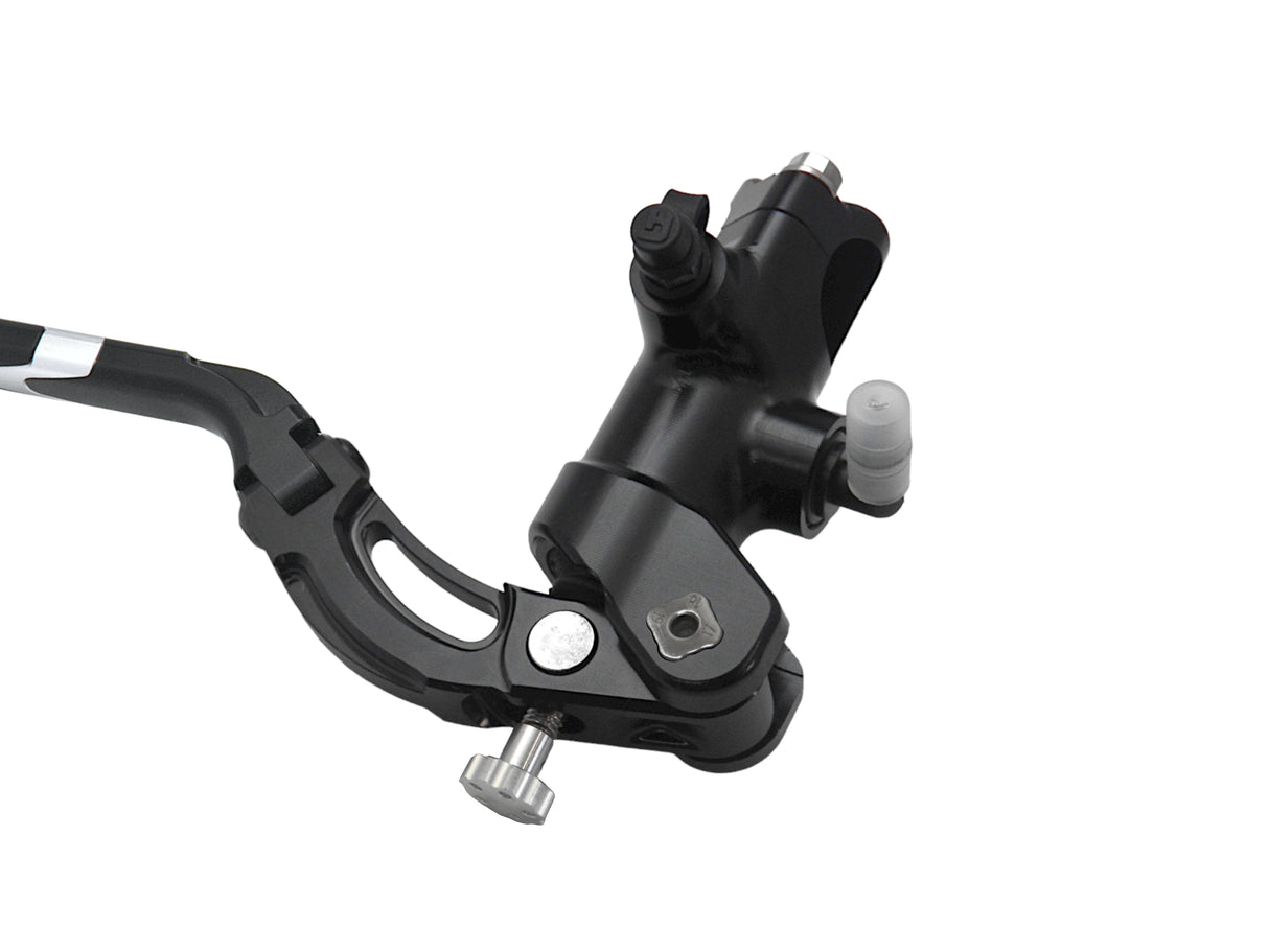 Pompa Freno Radiale Accossato PRS 19x17-18-19 Con Corpo Pompa Anodizzato Nero E Leva Revolution Colorata (Pomello+Inserto)