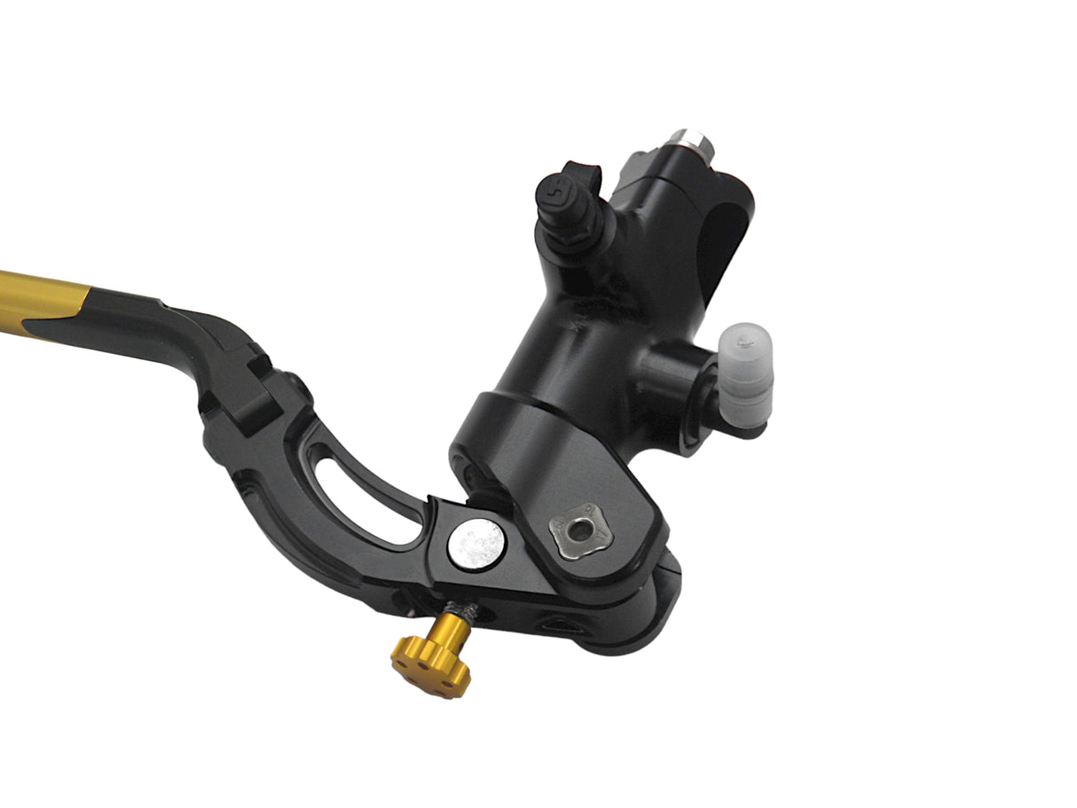 Pompa Freno Radiale Accossato PRS 19x17-18-19 Con Corpo Pompa Anodizzato Nero E Leva Revolution Colorata (Pomello+Inserto)