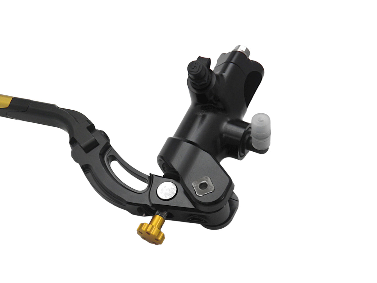 Pompa Freno Radiale Accossato PRS 19x17-18-19 Con Corpo Pompa Anodizzato Nero E Leva Revolution Colorata (Pomello+Inserto)