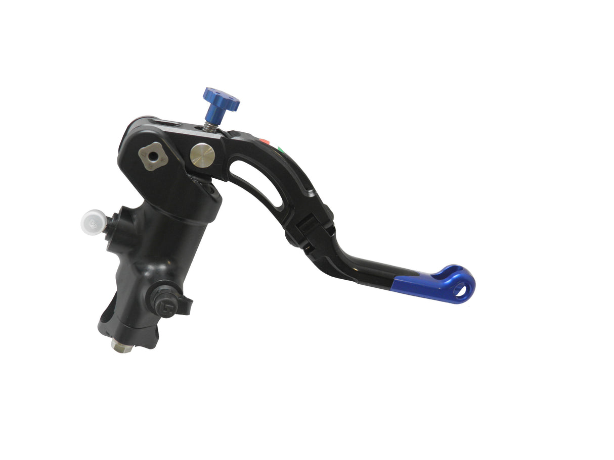 Pompa Freno Radiale Accossato PRS 16x17-18-19 Con Corpo Pompa Anodizzato Nero E Leva Revolution Colorata (Pomello+Inserto)