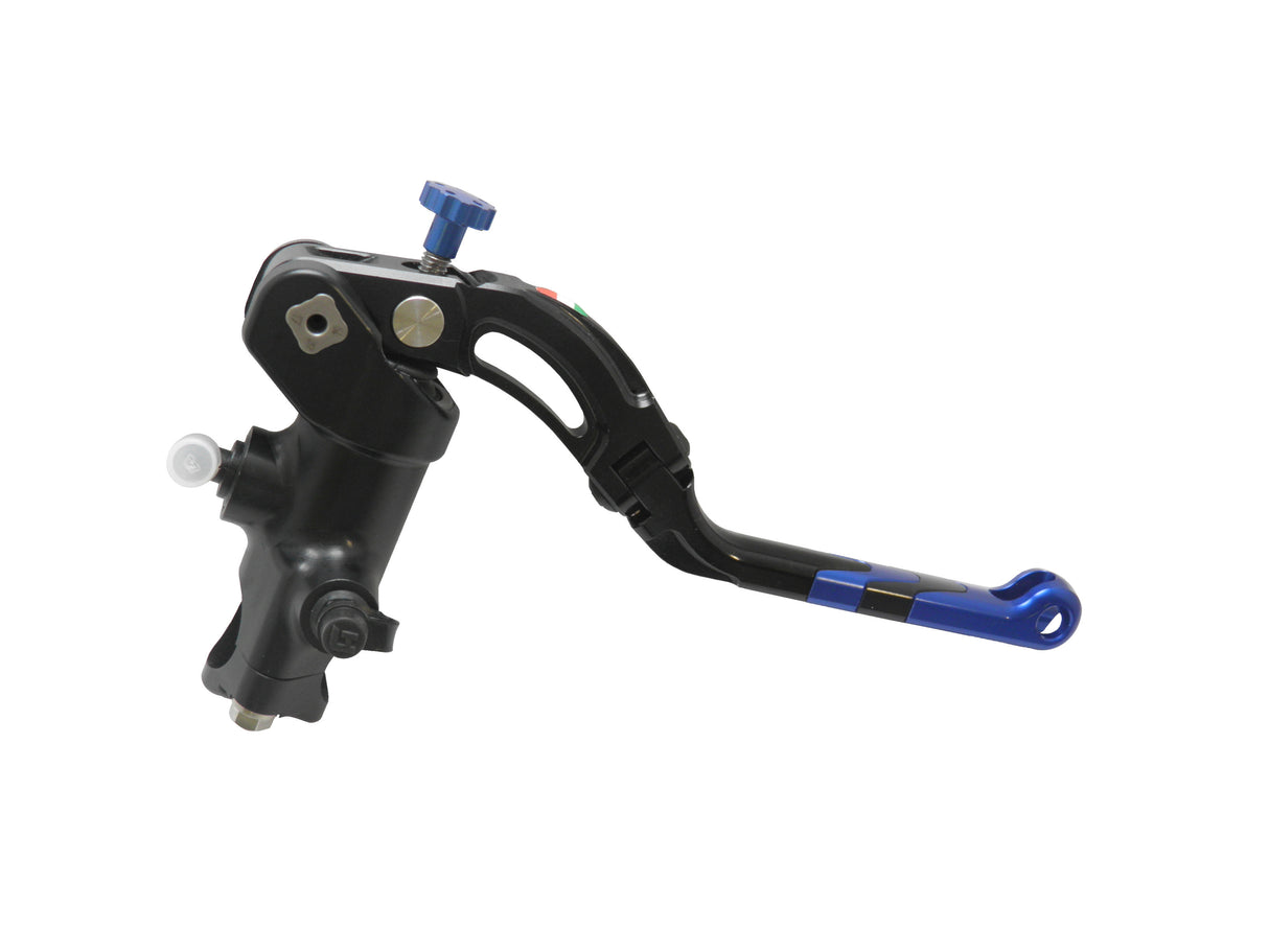 Pompa Freno Radiale Accossato PRS 16x17-18-19 Con Corpo Pompa Anodizzato Nero E Leva Revolution Colorata (Pomello+Inserto)