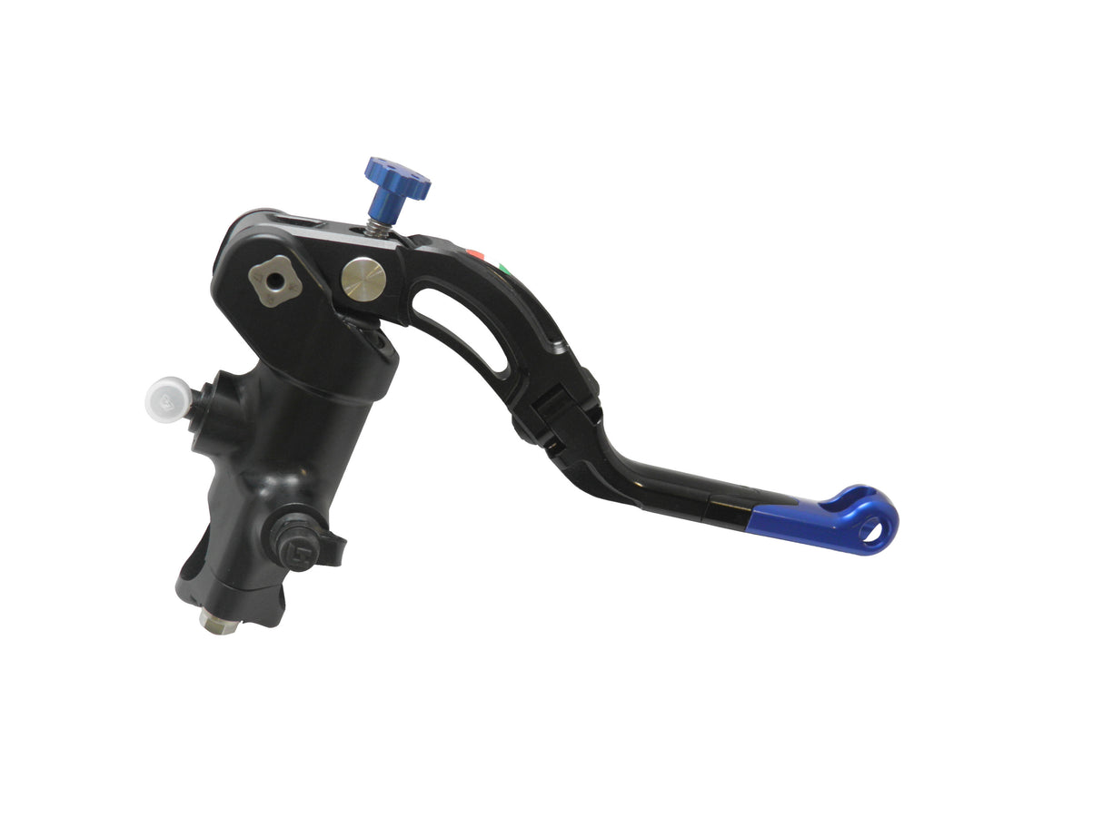 Pompa Freno Radiale Accossato PRS 16x17-18-19 Con Corpo Pompa Anodizzato Nero E Leva Revolution Colorata (Pomello+Inserto)