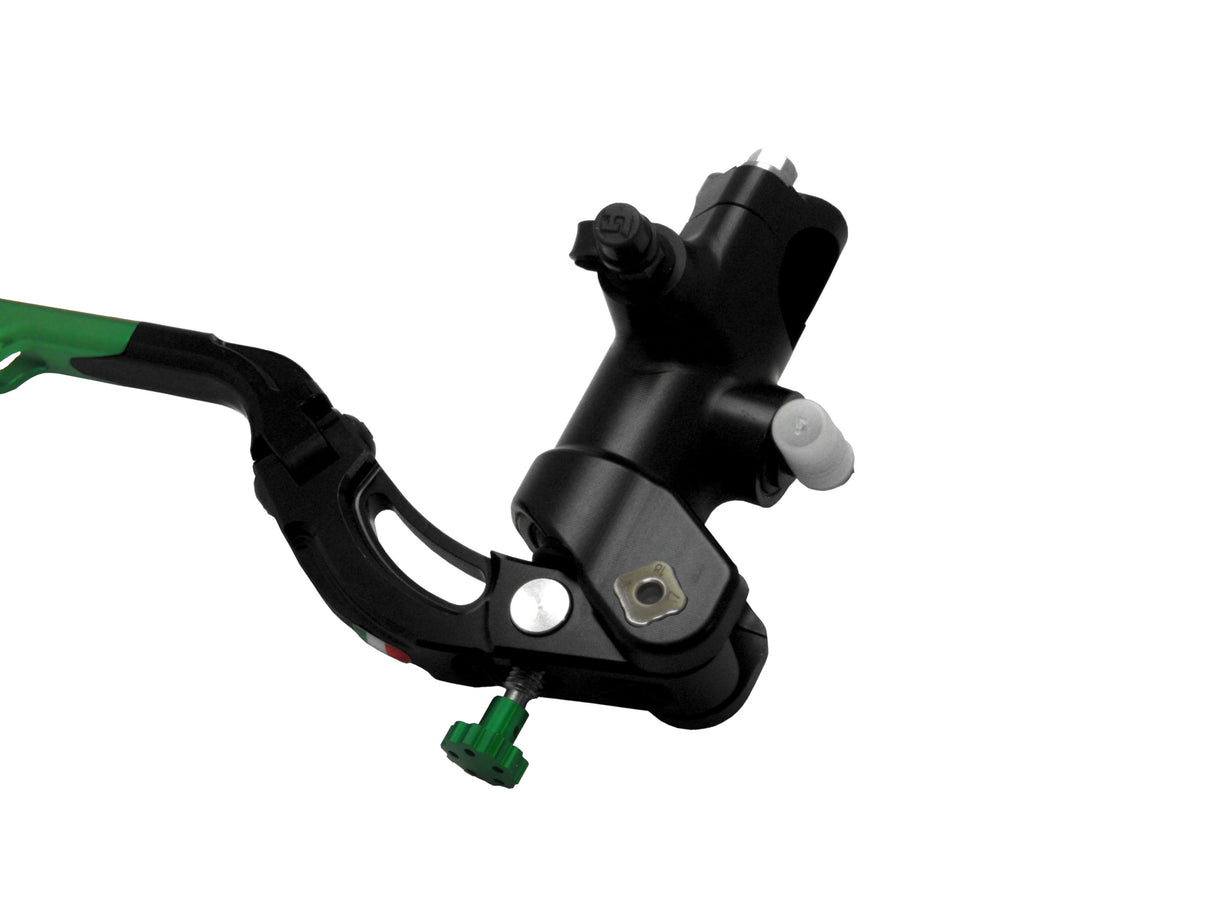 Pompa Freno Radiale Accossato PRS 16x17-18-19 Con Corpo Pompa Anodizzato Nero E Leva Revolution Colorata (Pomello+Inserto)