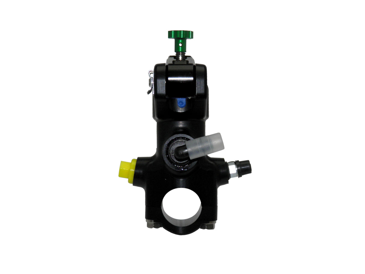 Pompa Freno Radiale Accossato PRS 16x17-18-19 Con Corpo Pompa Anodizzato Nero E Leva Revolution Colorata (Pomello+Inserto)