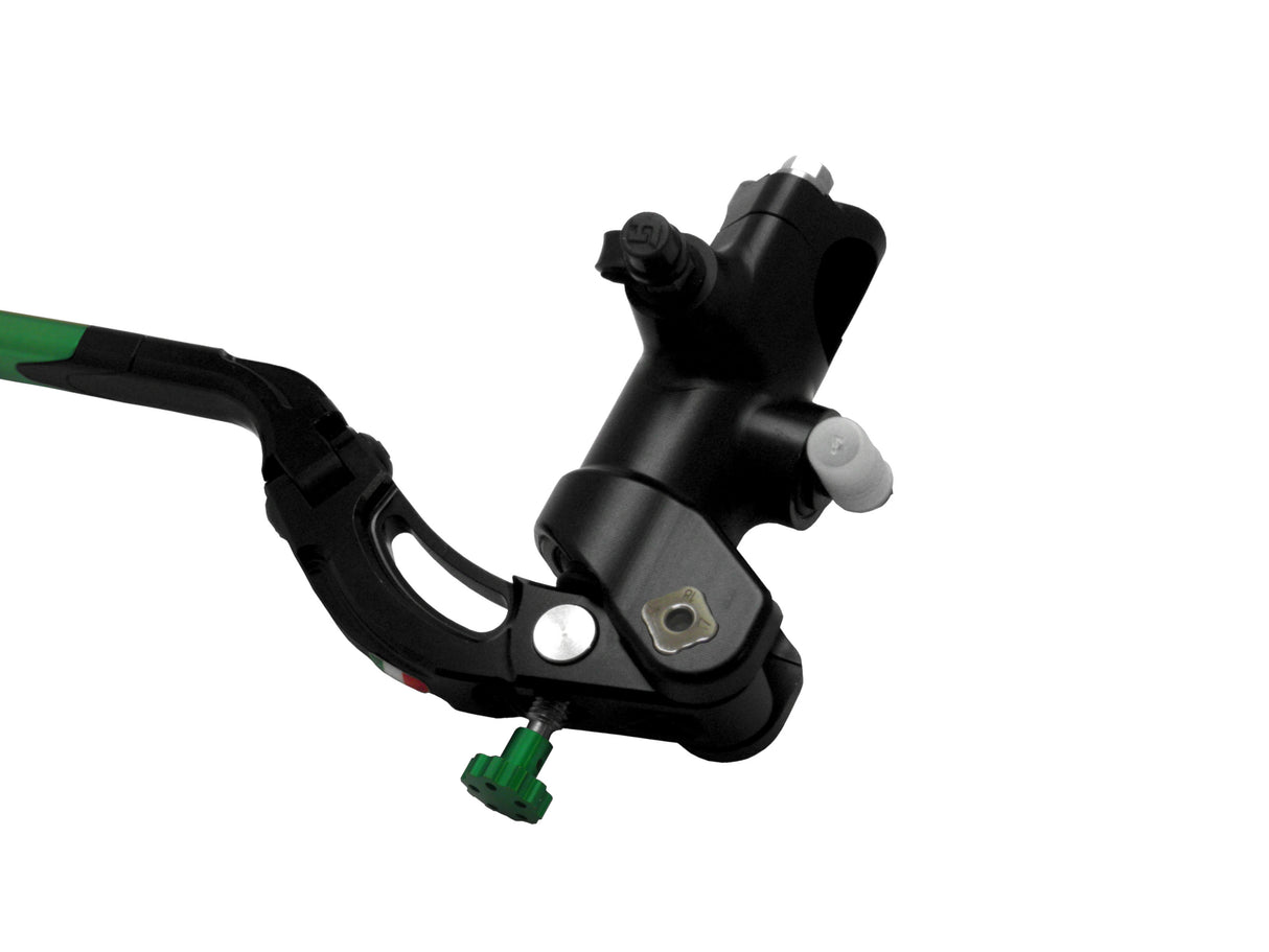 Pompa Freno Radiale Accossato PRS 16x17-18-19 Con Corpo Pompa Anodizzato Nero E Leva Revolution Colorata (Pomello+Inserto)