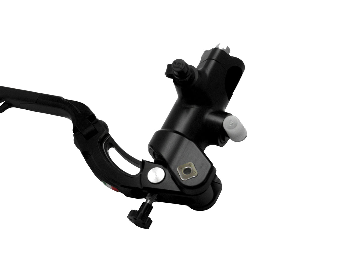 Pompa Freno Radiale Accossato PRS 16x17-18-19 Con Corpo Pompa Anodizzato Nero E Leva Revolution Colorata (Pomello+Inserto)