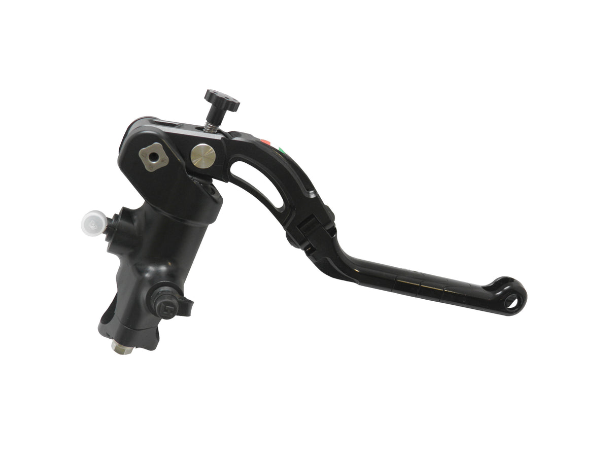 Pompa Freno Radiale Accossato PRS 16x17-18-19 Con Corpo Pompa Anodizzato Nero E Leva Revolution Colorata (Pomello+Inserto)