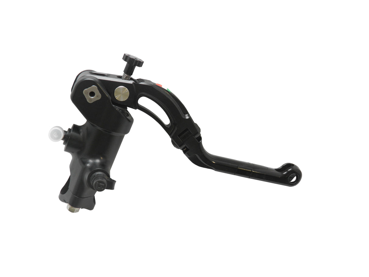 Pompa Freno Radiale Accossato PRS 16x17-18-19 Con Corpo Pompa Anodizzato Nero E Leva Revolution Colorata (Pomello+Inserto)