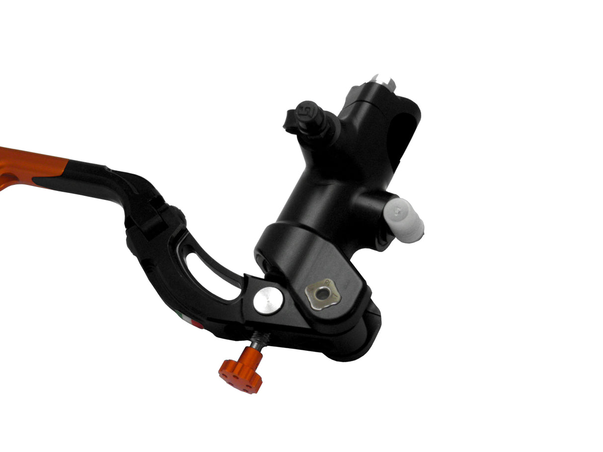 Pompa Freno Radiale Accossato PRS 16x17-18-19 Con Corpo Pompa Anodizzato Nero E Leva Revolution Colorata (Pomello+Inserto)