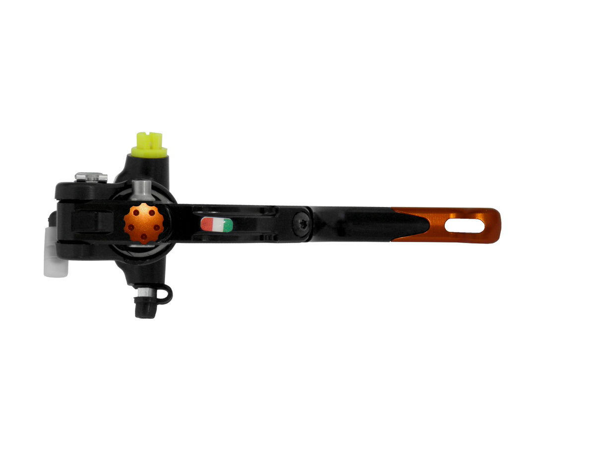 Pompa Freno Radiale Accossato PRS 16x17-18-19 Con Corpo Pompa Anodizzato Nero E Leva Revolution Colorata (Pomello+Inserto)