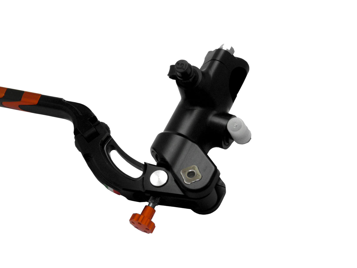 Pompa Freno Radiale Accossato PRS 16x17-18-19 Con Corpo Pompa Anodizzato Nero E Leva Revolution Colorata (Pomello+Inserto)