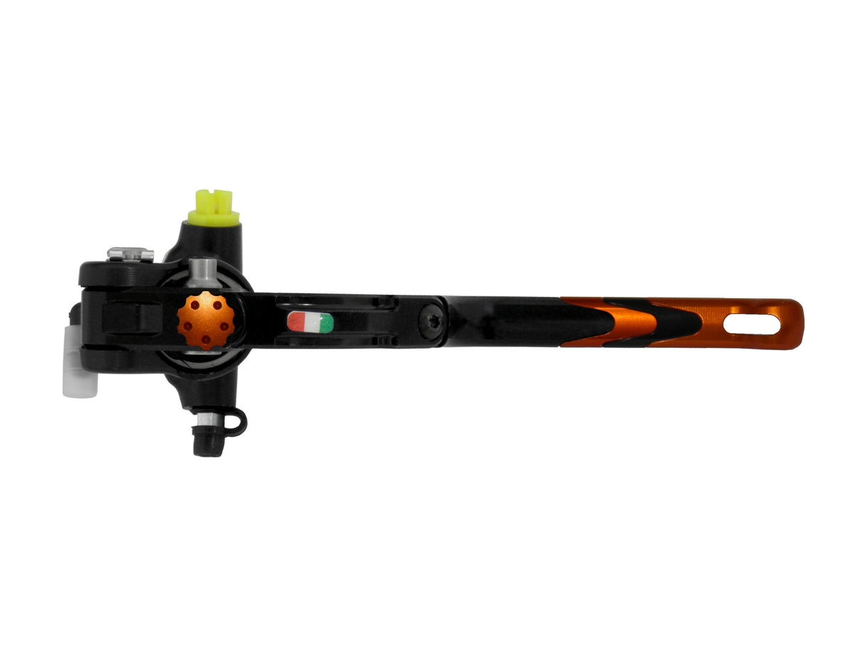 Pompa Freno Radiale Accossato PRS 16x17-18-19 Con Corpo Pompa Anodizzato Nero E Leva Revolution Colorata (Pomello+Inserto)