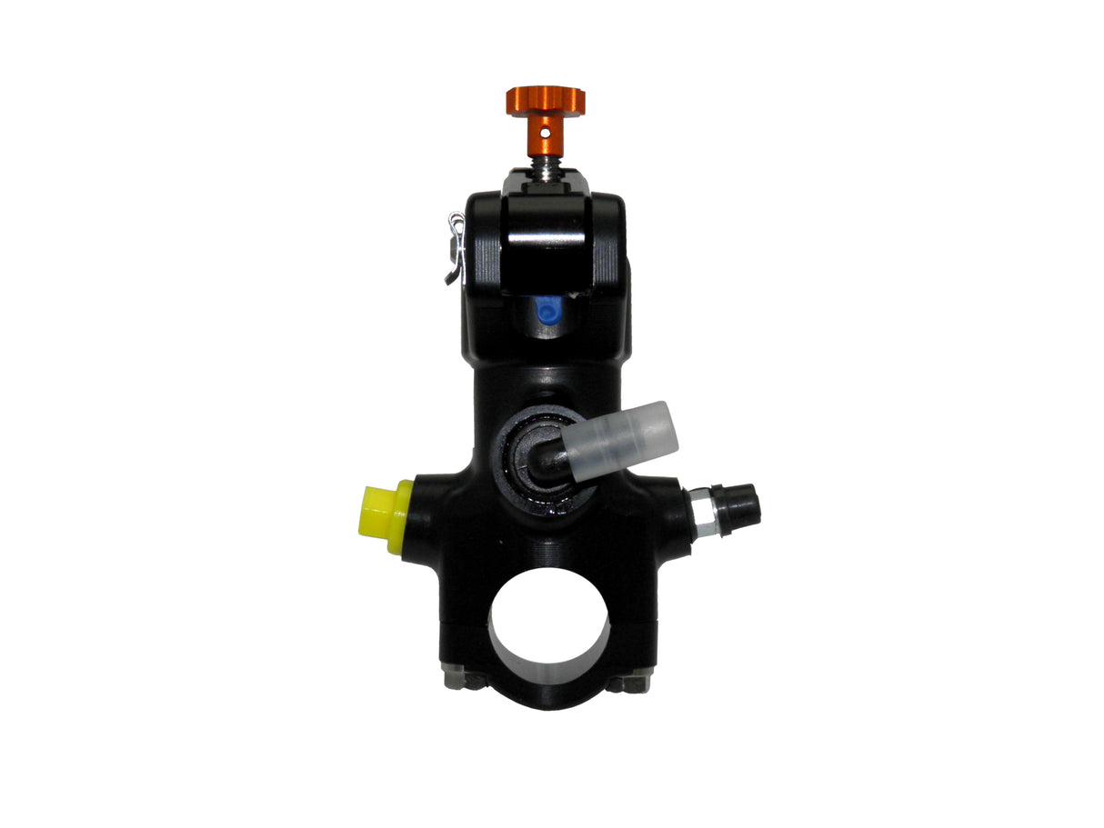 Pompa Freno Radiale Accossato PRS 16x17-18-19 Con Corpo Pompa Anodizzato Nero E Leva Revolution Colorata (Pomello+Inserto)