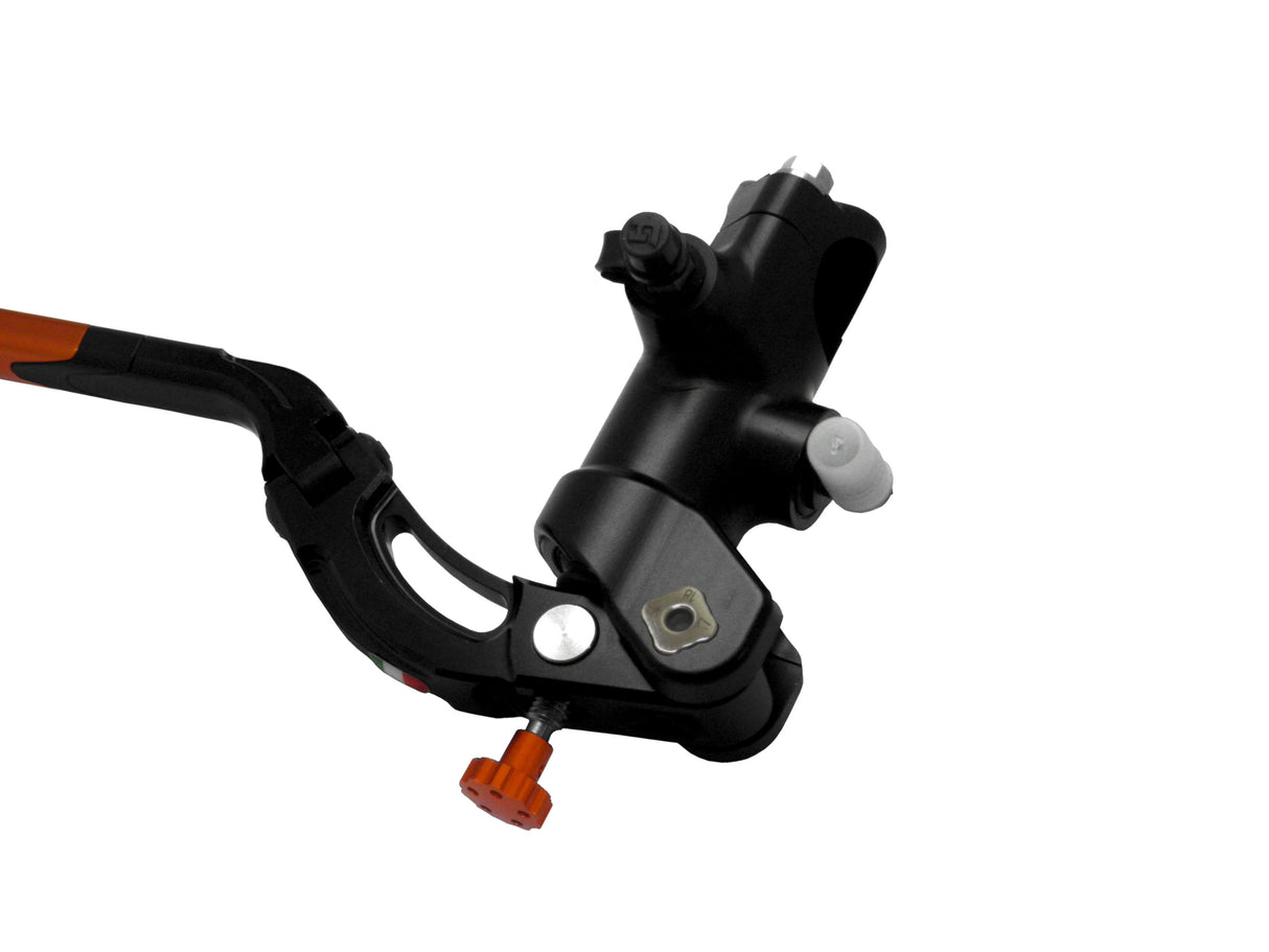 Pompa Freno Radiale Accossato PRS 16x17-18-19 Con Corpo Pompa Anodizzato Nero E Leva Revolution Colorata (Pomello+Inserto)