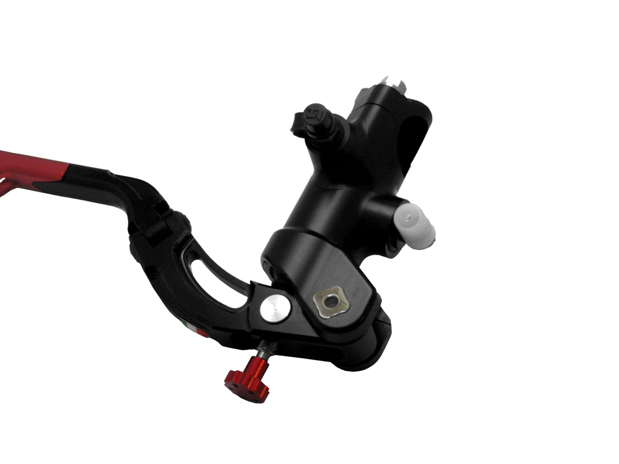 Pompa Freno Radiale Accossato PRS 16x17-18-19 Con Corpo Pompa Anodizzato Nero E Leva Revolution Colorata (Pomello+Inserto)